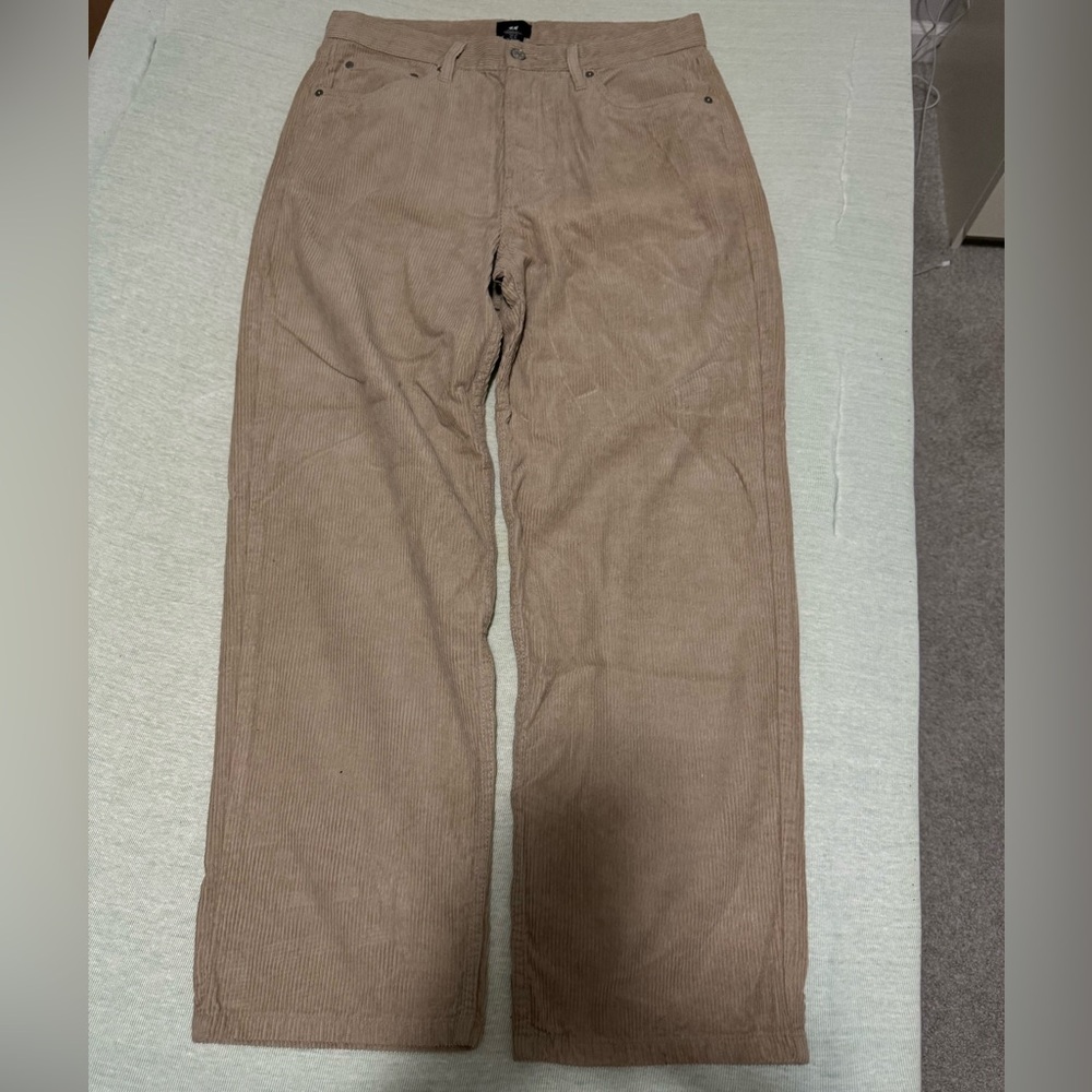 H&M tan and brown corduroy pants